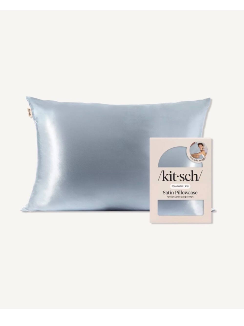 Set of 2 Kitsch Satin Pillowcase - Blue Haze